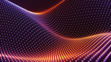Colorful mesh, interconnected lines. Cloud computing concept