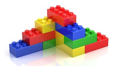 Lego bricks built into a corner